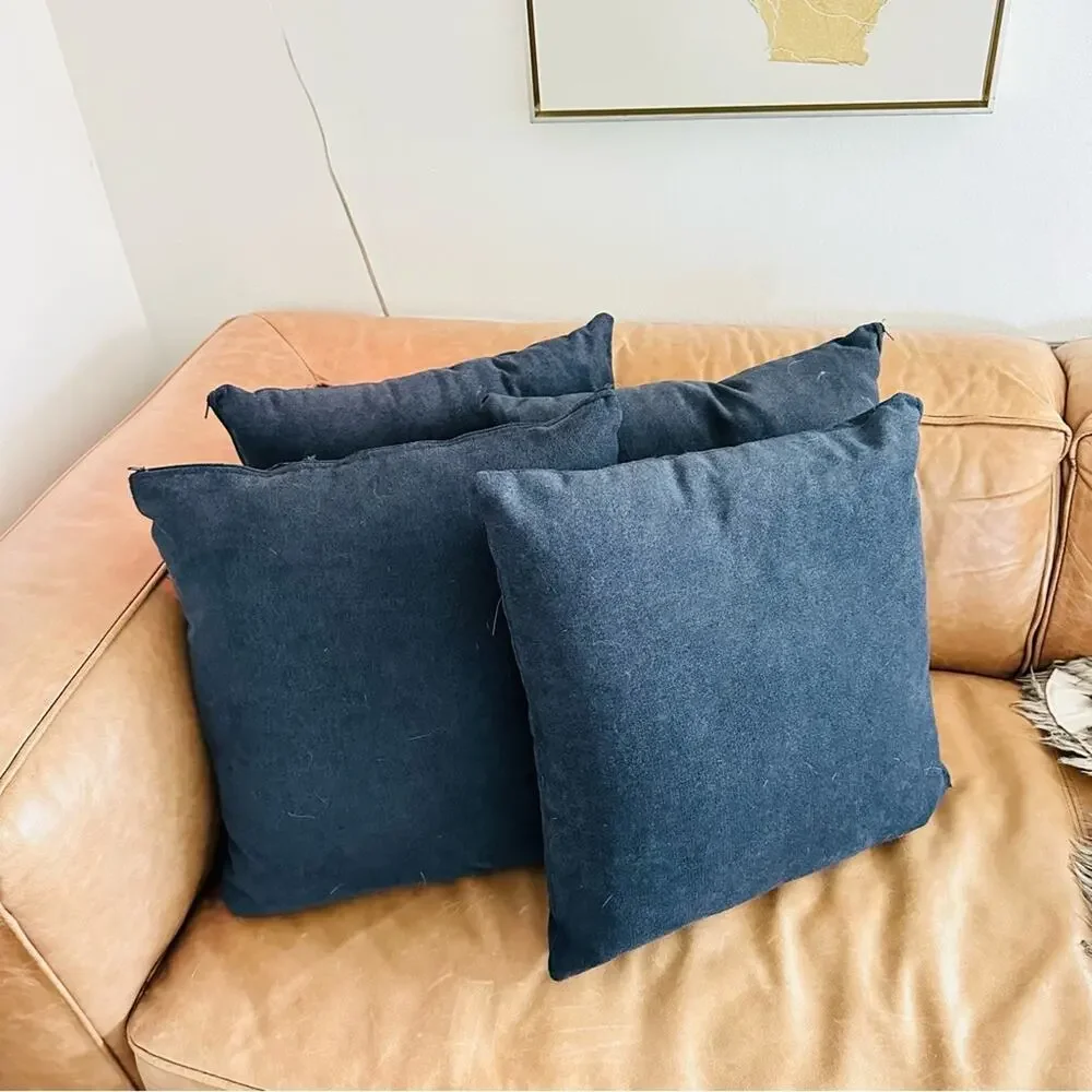4 TARGET Washed Navy Blue Textured Accent Throw Pillow Case Sham 19